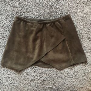 Suede envelope skirt